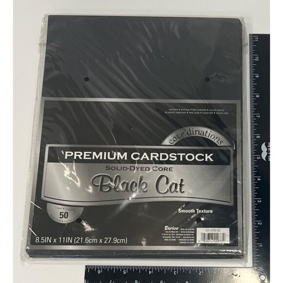 Darice Premium Cardstock Black Cat 8.5X11 50 Sheets Smooth Texture GX-2200-02 - Picture 1 of 2